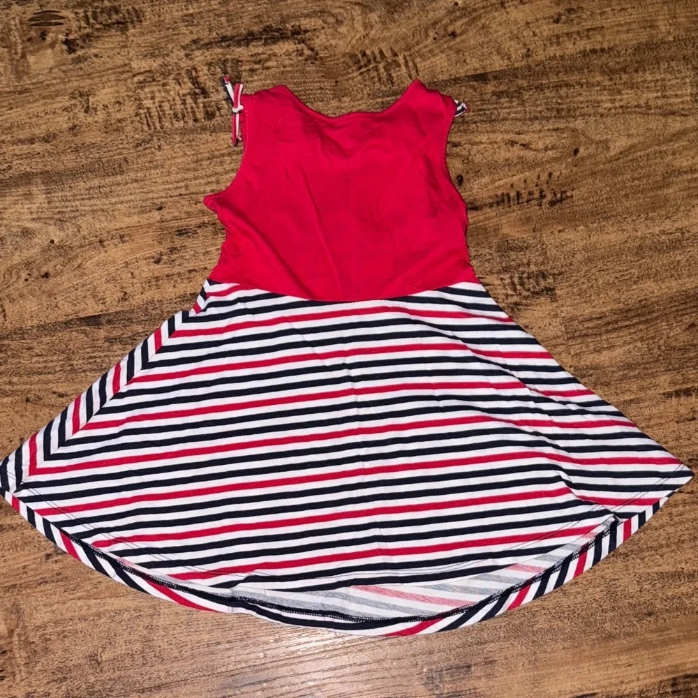 Red and Blue Striped Heart Tank Top dress 4t